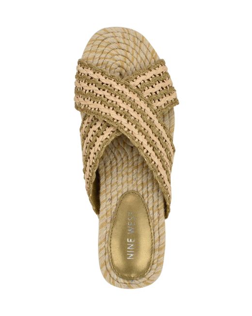 Nine West Multicolor Animay Woven Slip-on Flat Sandals