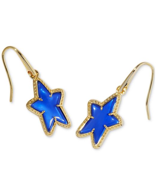 Kendra Scott Blue 14k Gold-plated Mother-of-pearl Star Drop Earrings