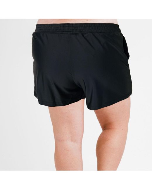 Calypsa Black Plus Size Classic Fit Swim Shorts With Panty