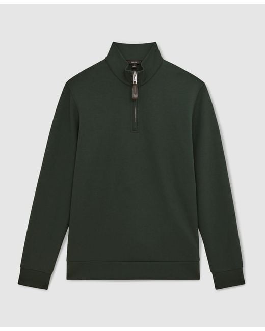 Reiss Black Interlock Zip-through Overshirt for men