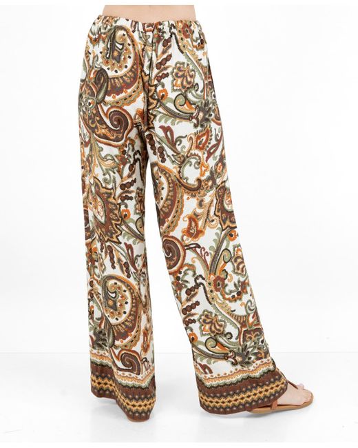 Fever White Boarder Printed Drawstring Pants