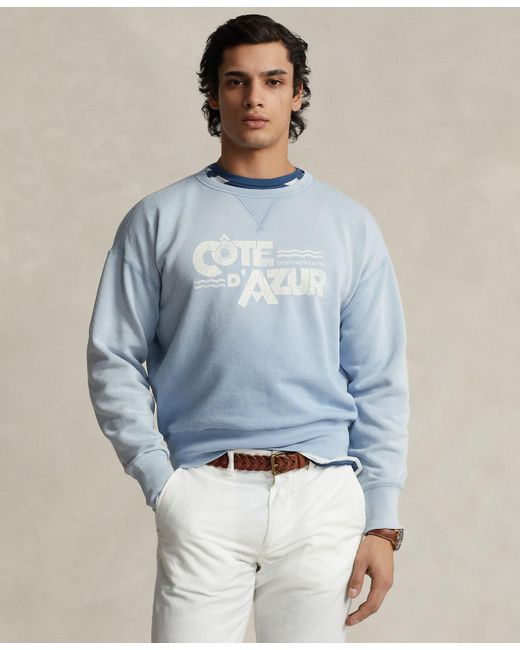 Polo Ralph Lauren Blue Vintage-fit Fleece Graphic Sweatshirt for men