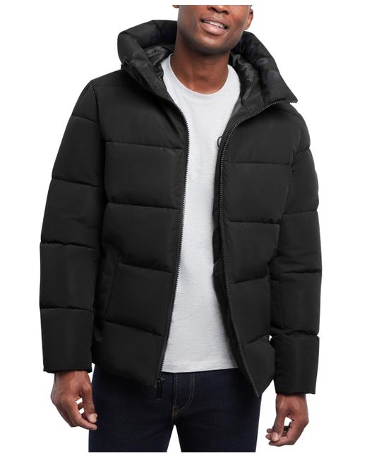 Michael Kors Black Quilted Hooded Puffer Jacket for men