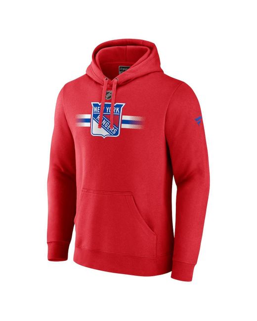 Fanatics Red New York Rangers Authentic Pro Secondary Pullover Hoodie for men