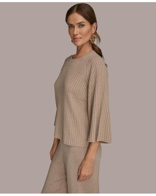 Donna Karan Brown Micro Sequin Embellished Sweater