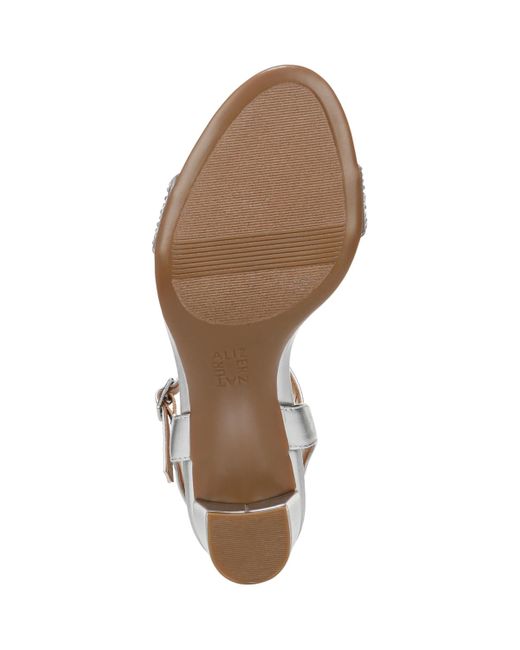 Naturalizer Metallic Bristol Block Heel Dress Sandals
