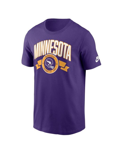 Nike Purple Minnesota Vikings Rewind Front And Back Hit Essential T-shirt for men