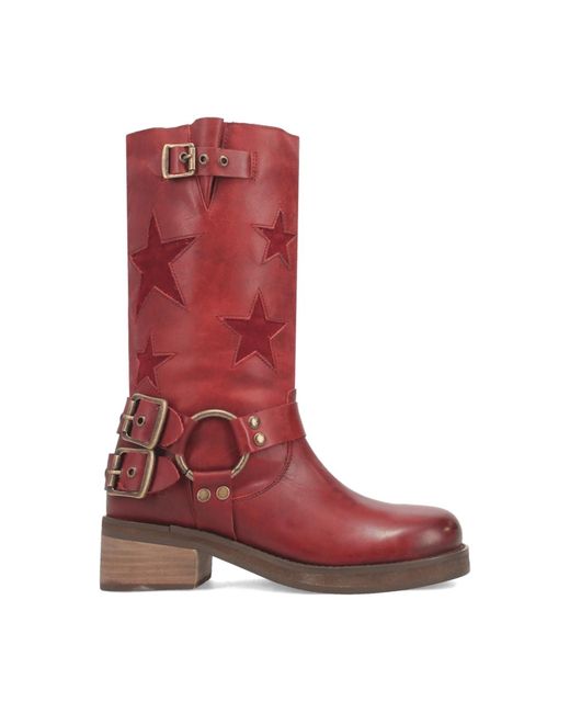 Dingo Red Blacklist Leather Boots