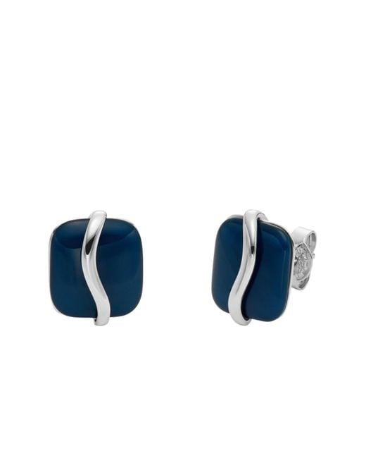 Skagen Sofie Sea Glass Blue Organic-shaped Stud Earrings
