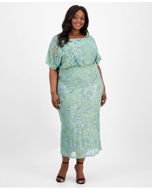 green plus size sequin dress Plus Size Sparkly Sequin Bodycon Mini Dress – 2020AVE main image 0