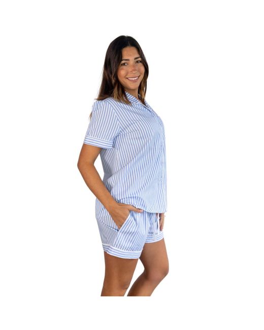 Sant And Abel Blue Braddock Short Pj Set