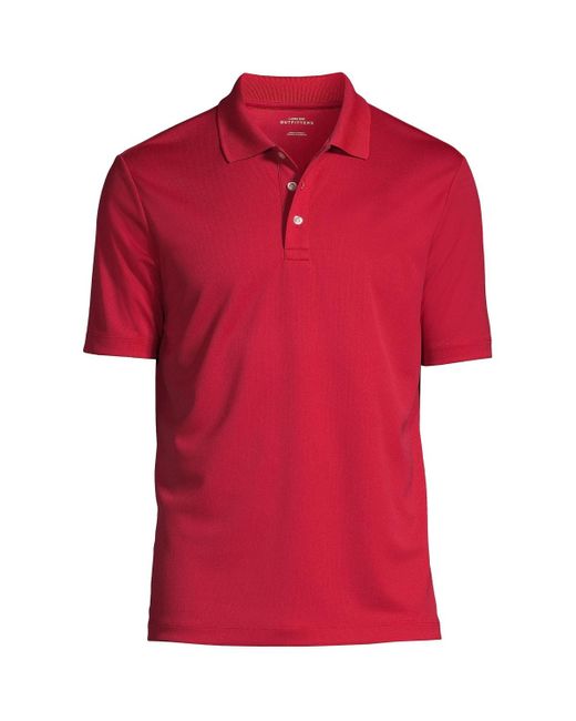 Lands' End Red School Uniform Short Sleeve Solid Active Polo Shirt for men