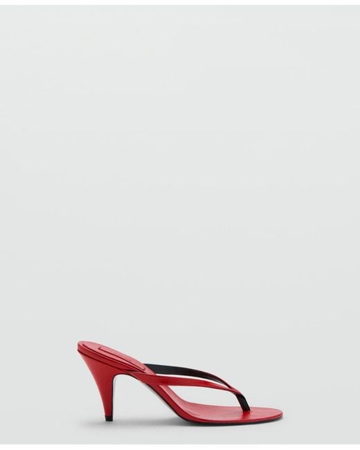 Mango Red Straps Heeled Sandals