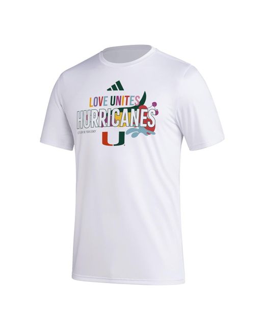 Adidas White X Rich Mnisi Pride Collectionâ Miami Hurricanes Pregame Aeroready T-shirt for men