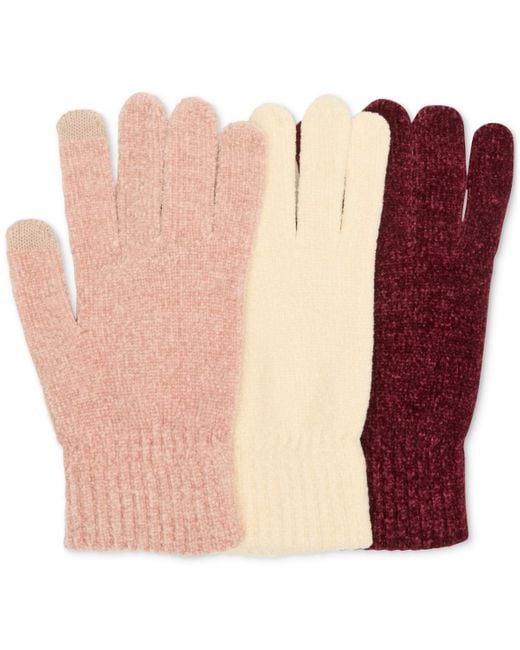 Steve Madden Pink Chenille Magic Gloves