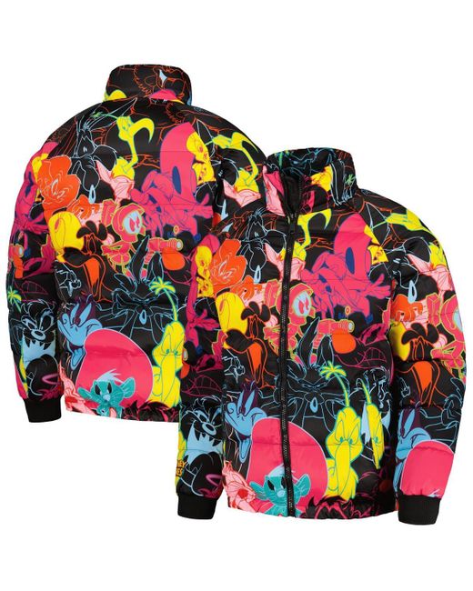 FREEZE MAX Red Looney Tunes Bugs Bunny Raglan Full-zip Puffer Jacket for men