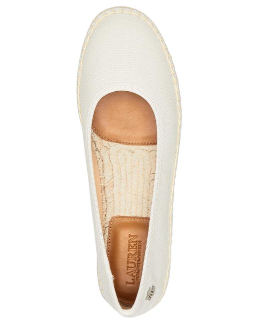 Ralph Lauren White Luize Espadrille Ballet Flats