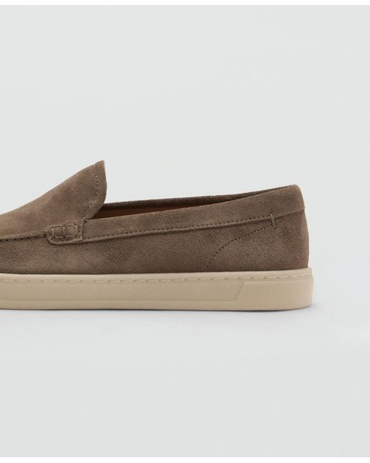 Mango Brown Split Leather Shoes for men