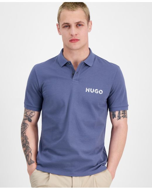 HUGO Black By Boss Regular-fit Logo-print Polo Shirt for men