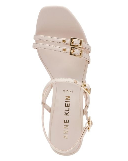 Anne Klein White Mackenzie Square Toe Sandals