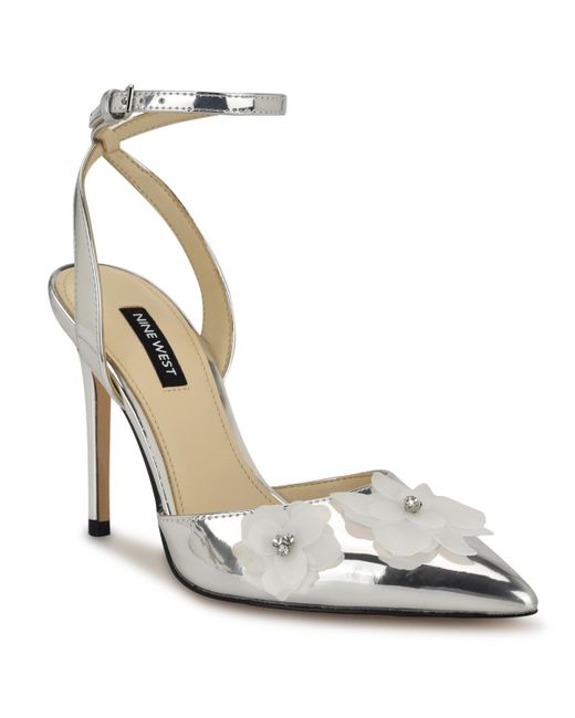 Nine West Metallic Fabby Stiletto Heel Pointy Toe Dress Pumps