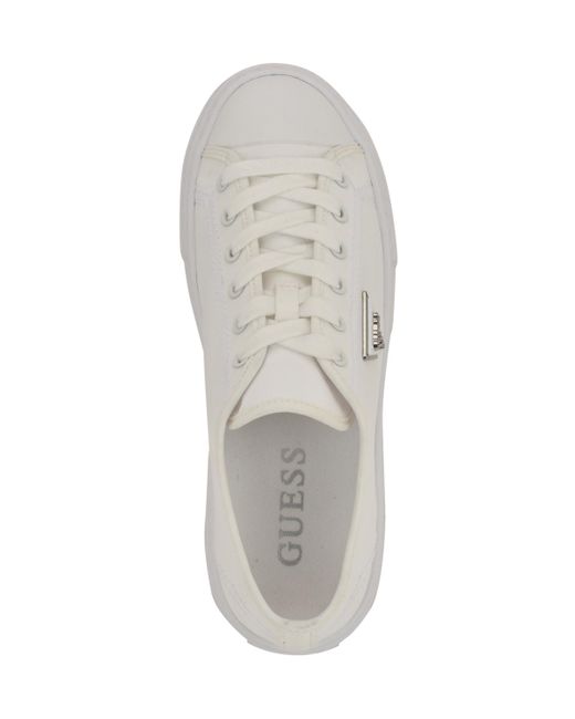 Guess Gray Joezi Triangle Logo Platform Lace-up Sneakers