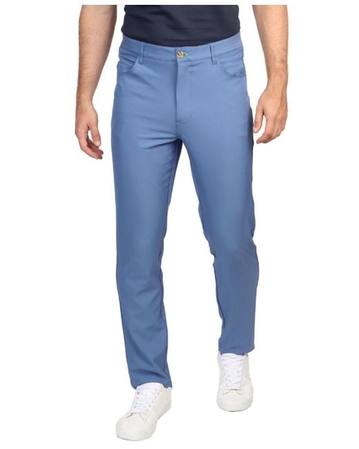 Tailorbyrd Blue Five Pocket Performance Pants for men