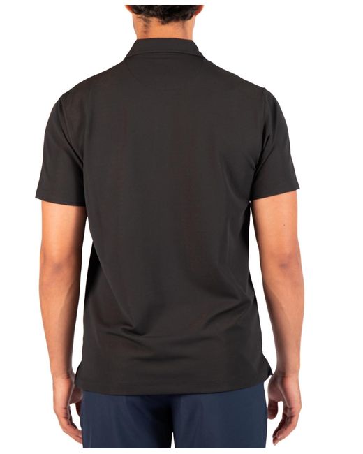 Tailorbyrd Black Micro Grid Performance Polo for men