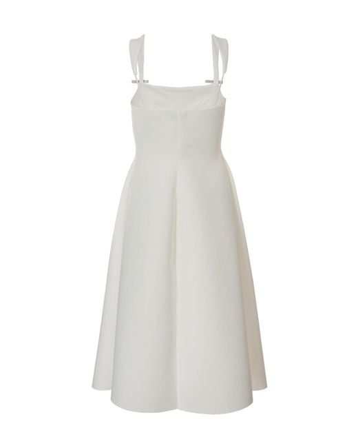 Quiz White Scuba Foam Midi Skater Dress