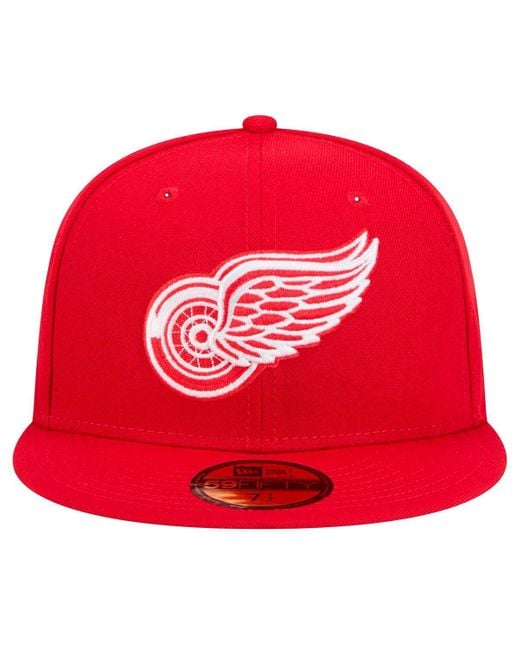 KTZ Red Detroit Wings Core 59fifty Fitted Hat for men