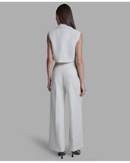 BCBGMAXAZRIA Gray One-button Cropped Vest