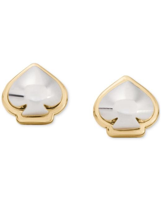 Kate Spade Metallic Two-tone Sculpted Spade Mini Stud Earrings