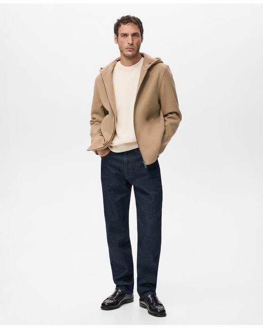 Mango Natural Hood Wool Jacket for men