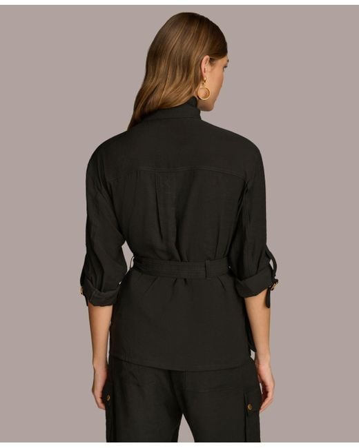 Donna Karan Natural Belted Utility Jacket