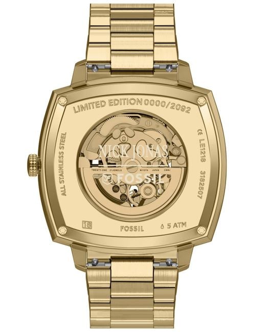 Fossil Metallic Nick Jonas X Machine Luxe Automatic Gold-tone Stainless Steel Watch
