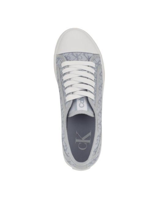 Calvin Klein White Brinle Lace-up Casual Platform Sneakers