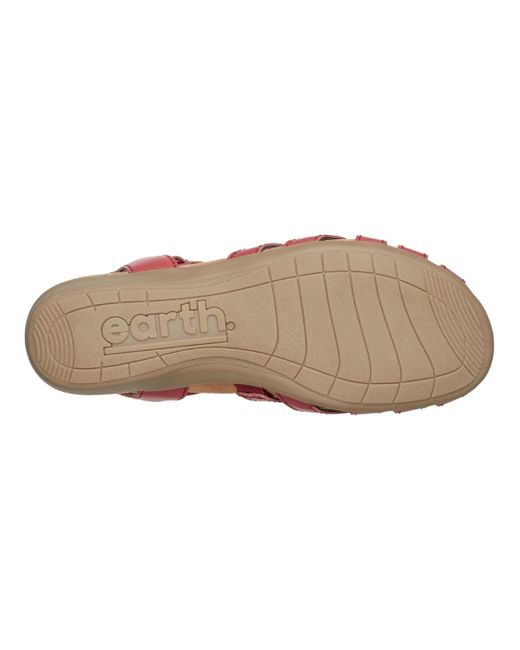 Earth Metallic Berri Woven Casual Round Toe Slip-on Sandals
