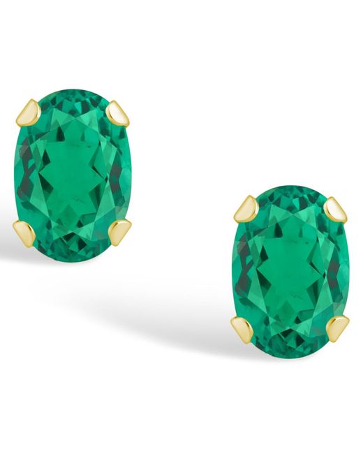 Macy's Green Gemstone Stud Earrings