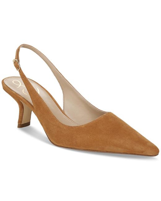 Sam Edelman Bianka Slingback Kitten-heel Pumps in Brown | Lyst