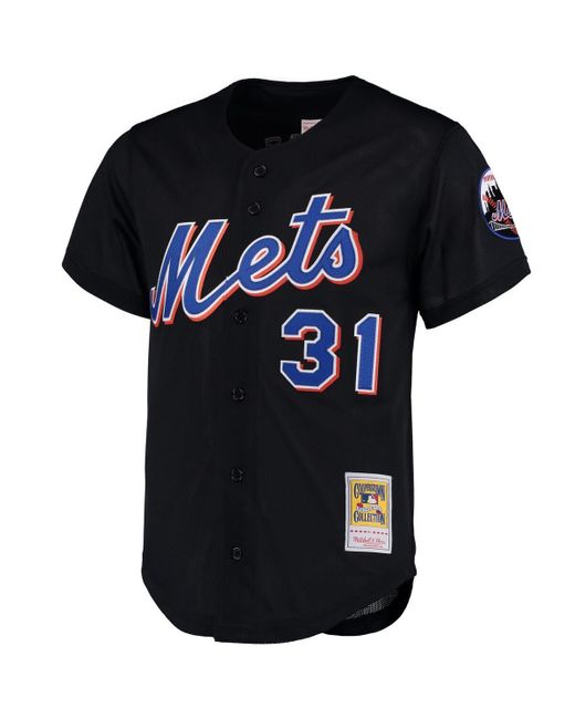 Mitchell & Ness Black Mike Piazza New York Mets Cooperstown Collection Mesh Batting Practice Jersey for men