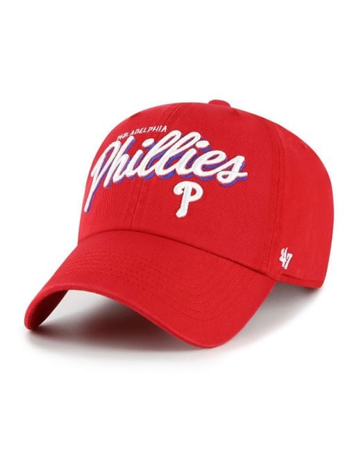 '47 Red Philadelphia Phillies Ariana Clean Up Adjustable Hat