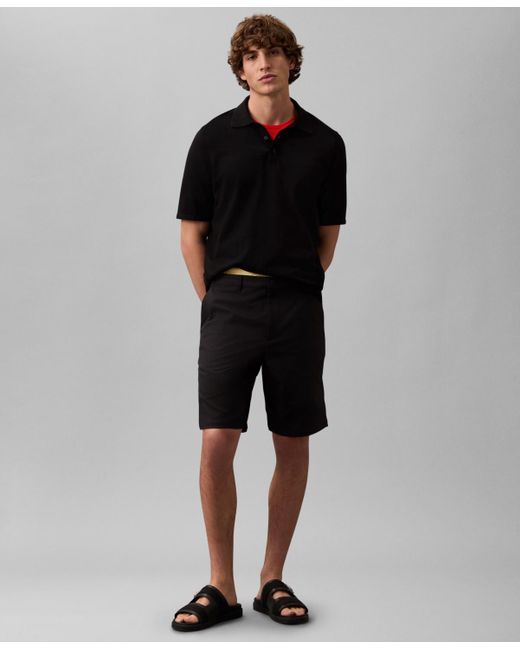 Calvin Klein Black Short Sleeve Tech Knit Polo for men