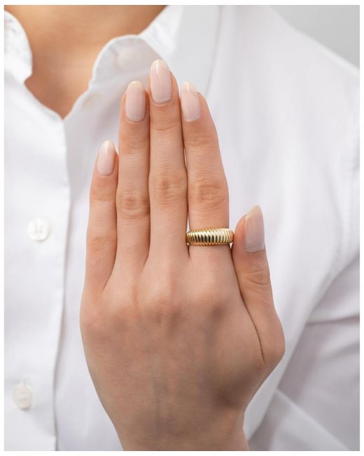 Zoe Lev Natural Ribbed Dome Ring