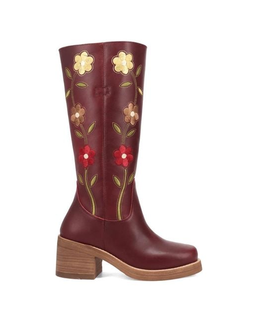 Dingo Red Bloom Leather Boot