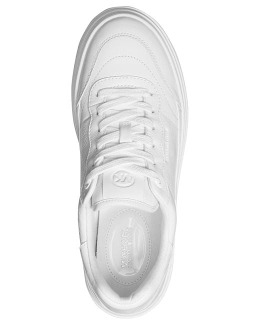 Michael Kors White Michael Hayes Empire Logo Lace-up Platform Sneakers