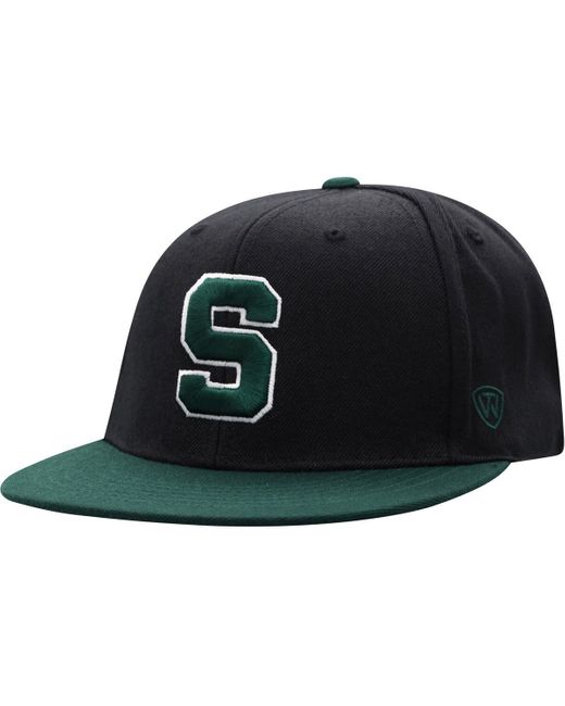 Top Of The World Black And Green Michigan State Spartans Team Color Two-tone Fitted Hat for men