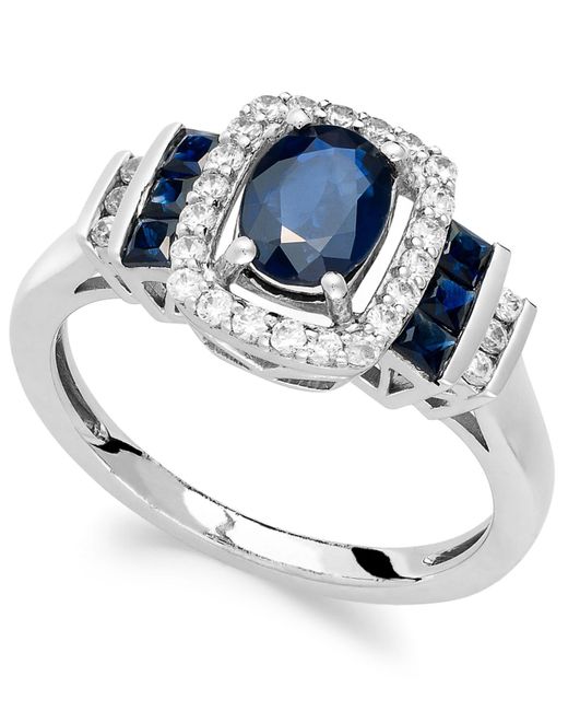 Macy's Sapphire (13/8 Ct. T.w.) And Diamond (1/5 Ct. T.w.) Ring In 14k