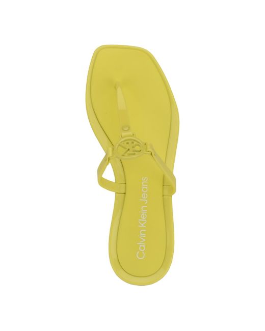 Calvin Klein White Edhen Open-toe Jelly Thong Sandals