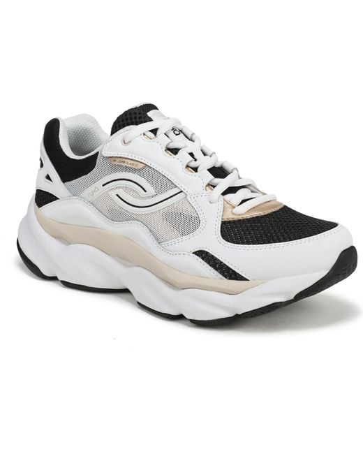 Ryka White Rezorb Max Classic Lace Up Walking Sneakers