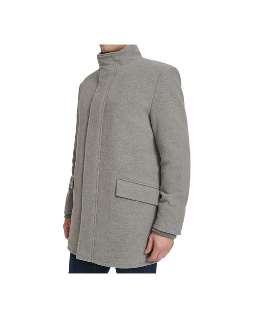 Cole Haan Gray Full-zip Stand-collar Car Coat for men